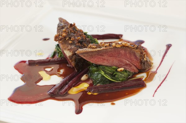 Close up of pigeon entree