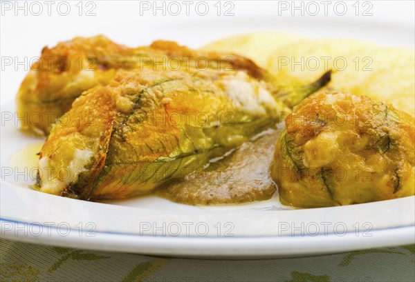 Traditional stuffed Italian zucchini flowers