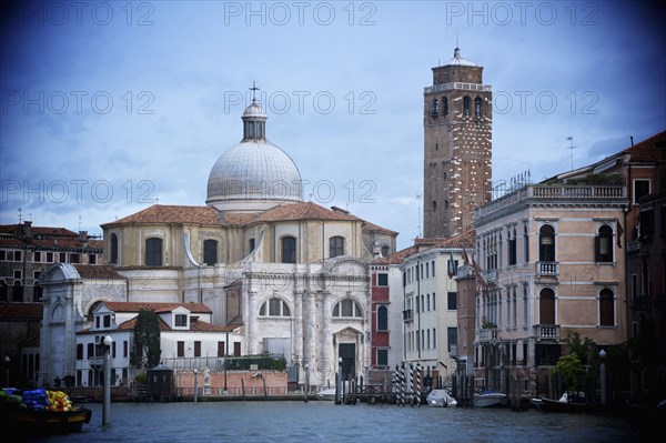 Church and buildings on canal