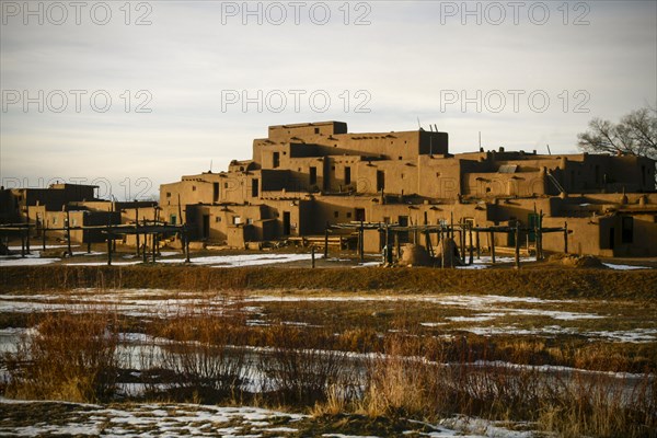 Adobe architecture in village