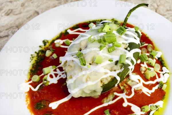 Stuffed pepper in bowl