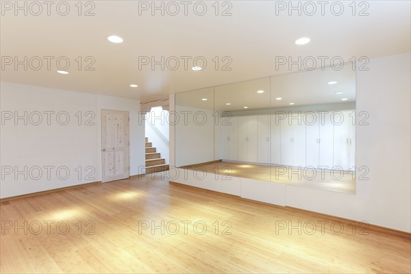 Mirror and cabinets in empty studio