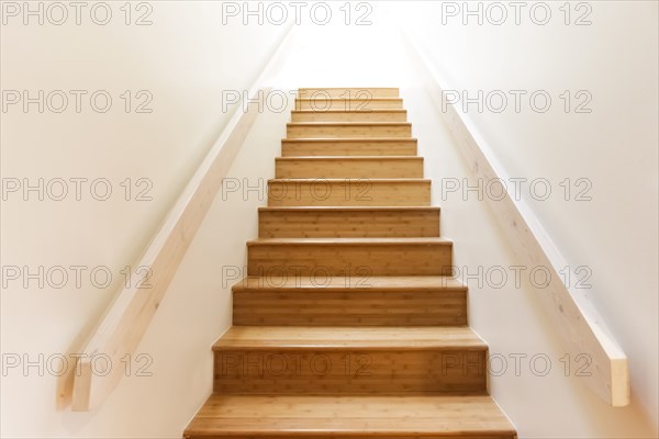 Wooden staircase and railing