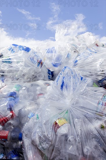 Bags of plastic bottles