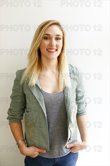 Portrait of smiling Caucasian woman wearing jacket