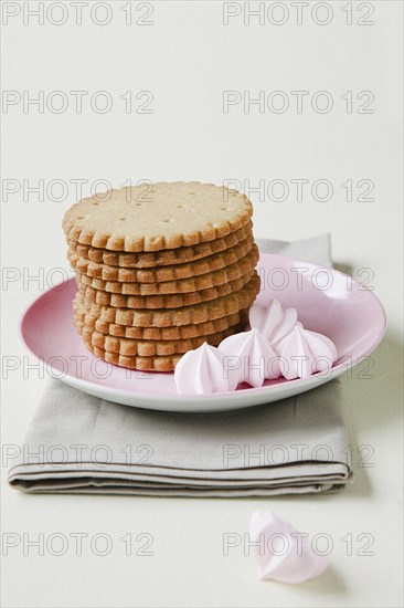 Cookies stacked on plate