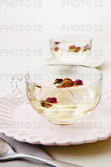 Fruit in cup of tea