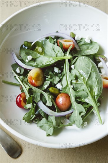 Green salad with cherries