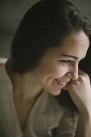 Portrait of smiling Caucasian woman