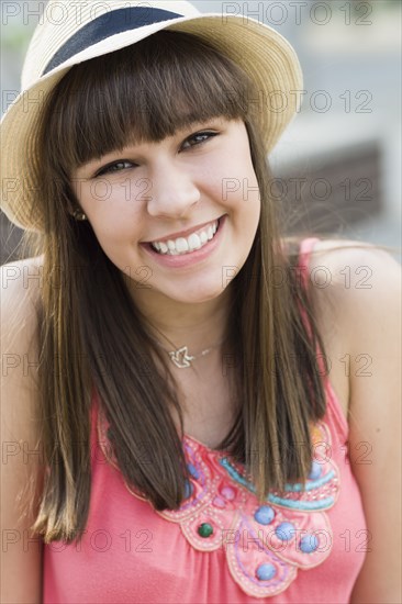 Smiling Caucasian teenager