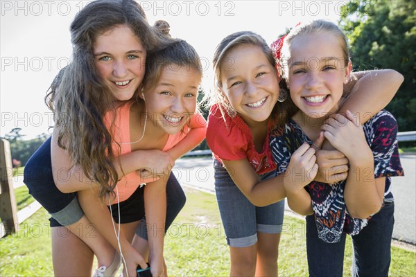 Playful girls hanging out together