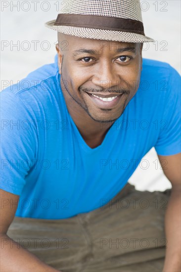 Black man smiling