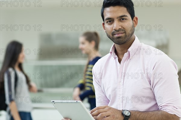 Man using digital tablet