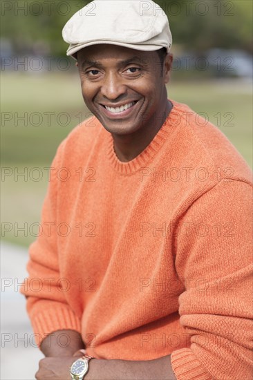 Close up of Black man smiling