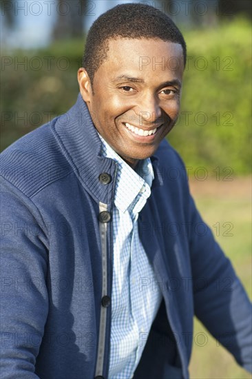 Close up of Black man smiling outdoors