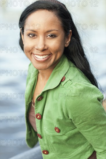 Close up of Indian woman smiling outdoors