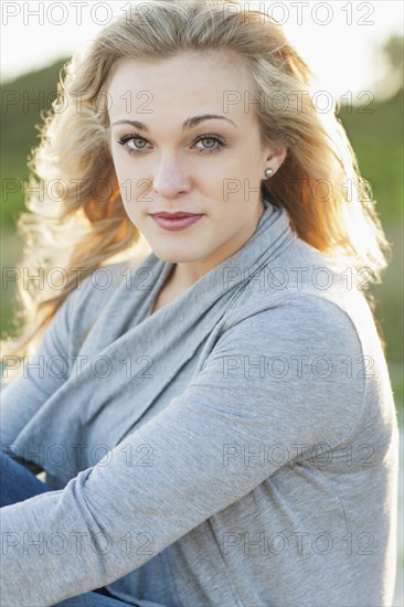 Close up of serious Caucasian woman