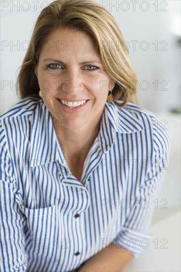 Caucasian woman in pajamas