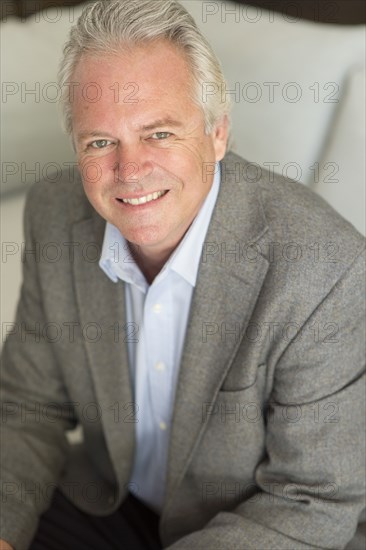 Caucasian businessman smiling