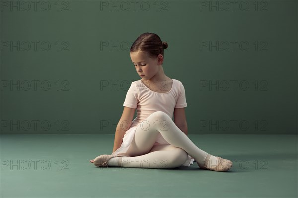 Caucasian ballerina in leotard