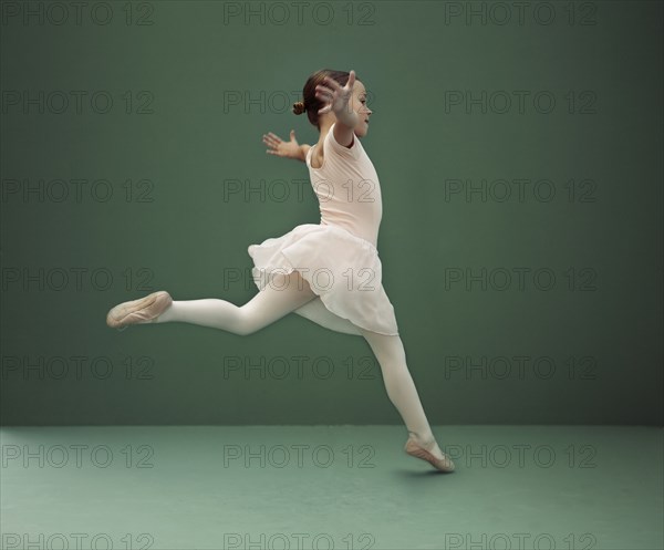 Caucasian ballerina dancing