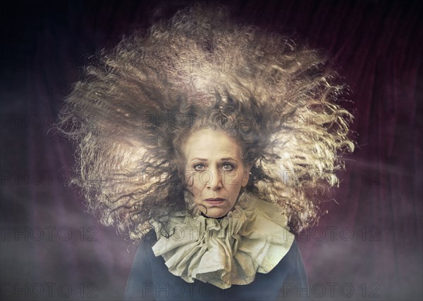 Caucasian woman with wild hair