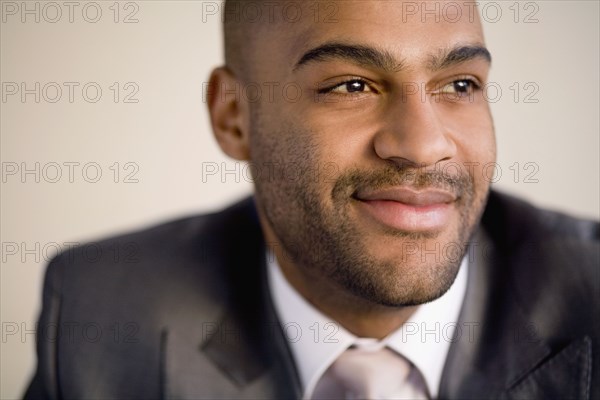 African businessman looking to side