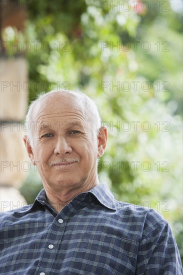 Senior Caucasian man outdoors