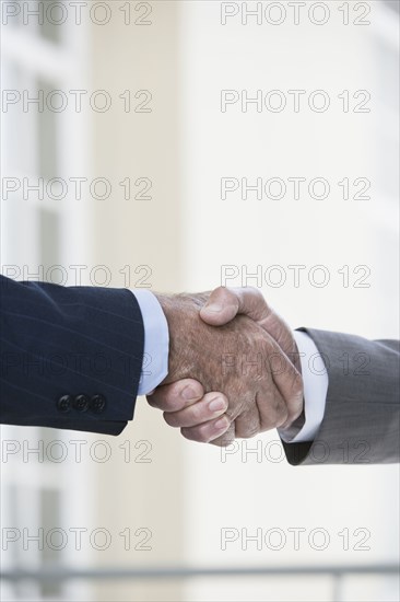 Caucasian businessmen shaking hands