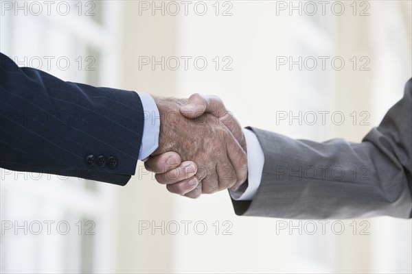 Caucasian businessmen shaking hands