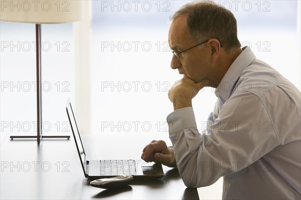 Businessman working at desk