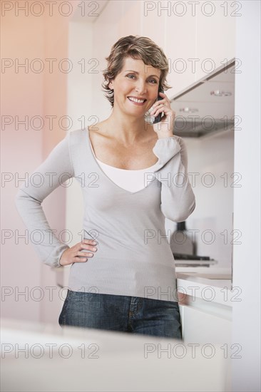 Woman talking on phone