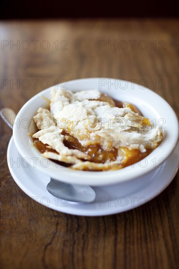 Fruit cobbler in bowl