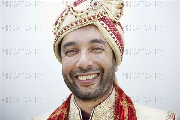 Indian man in traditional wedding clothing