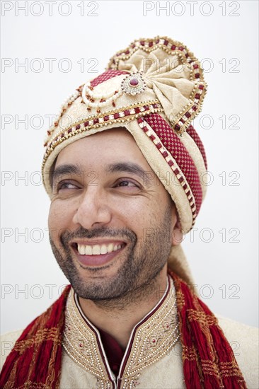Indian man in traditional wedding clothing