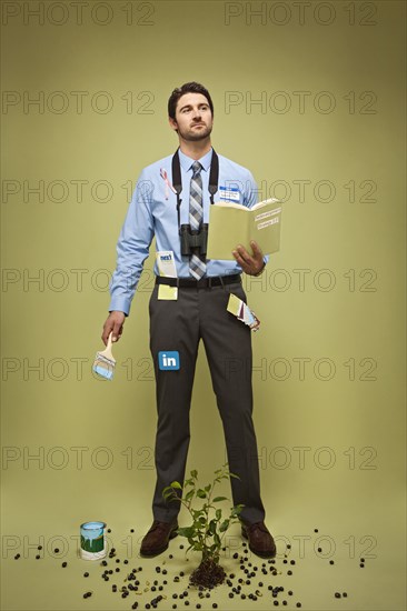 Caucasian businessman with book