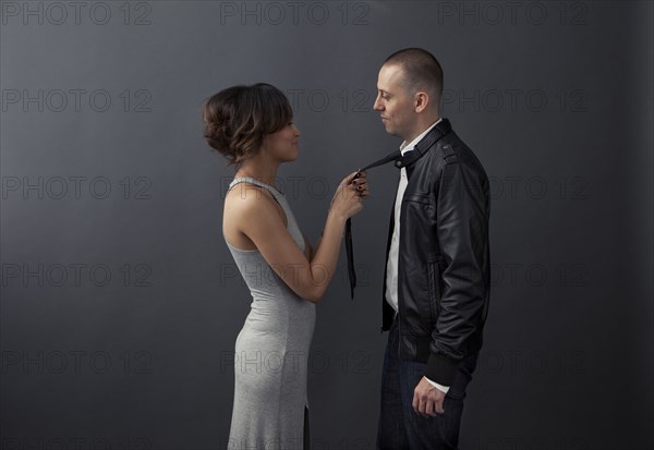 Couple playing in studio