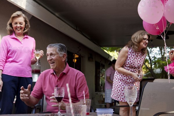 Caucasian family celebrating at party