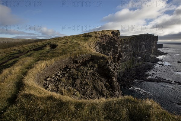 Cliffs over remote beach