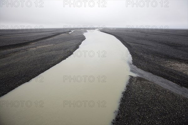 Glacial river in remote landscape