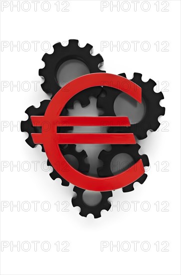 Euro symbol on top of cogs