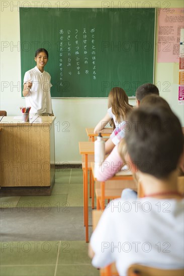 Students and teacher in classroom