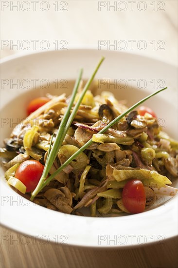 Close up of bowl of vegetable salad