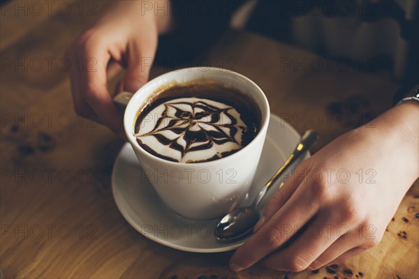 Close up of decorative coffee drink