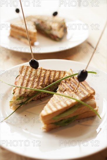 Close up of toasted sandwiches