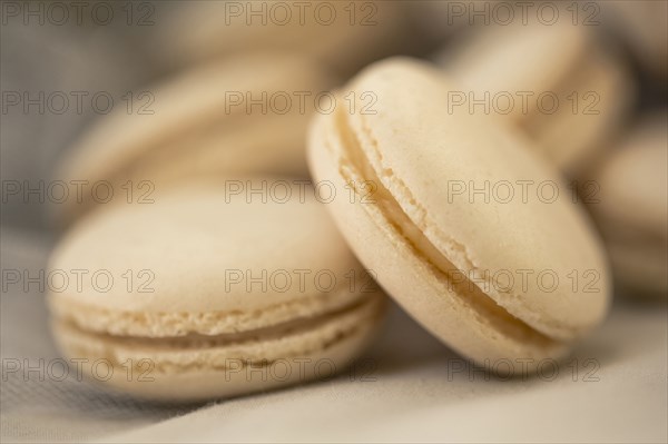 Close up of macaron cookies