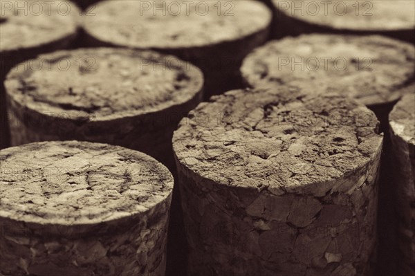 Close up of bottle corks