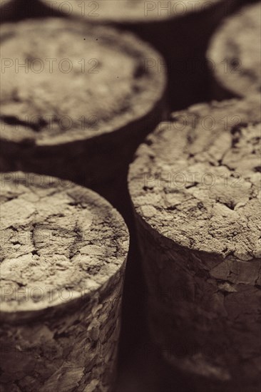 Close up of bottle corks