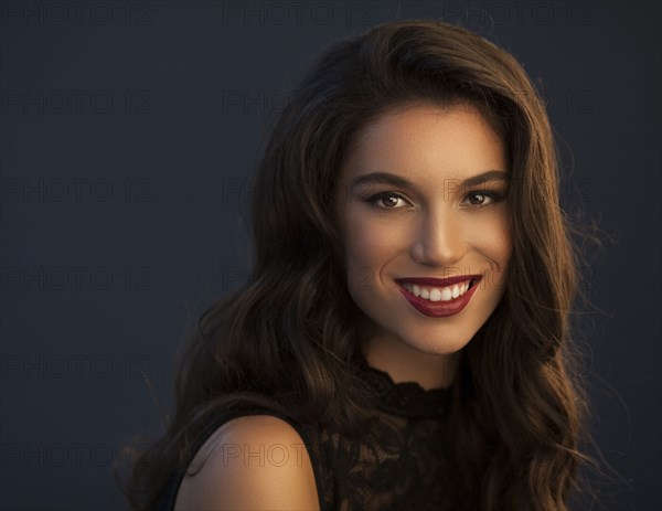 Close up of smiling glamorous woman