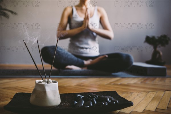 Incense burning in yoga studio